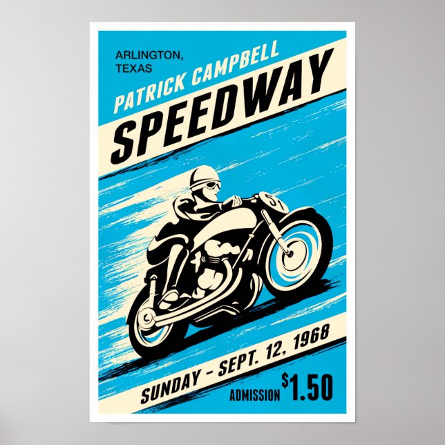 Poster Moto vintage 1968 (Devant)