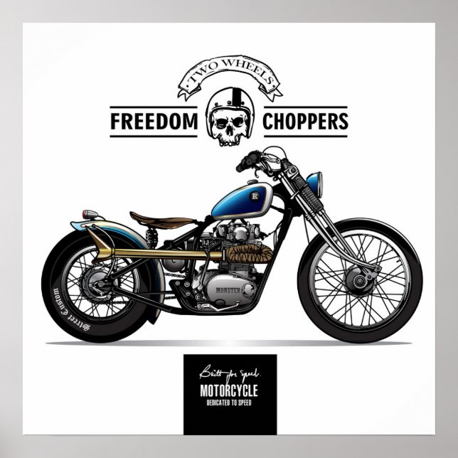 Poster Moto vintage Freedom Chopper (Devant)