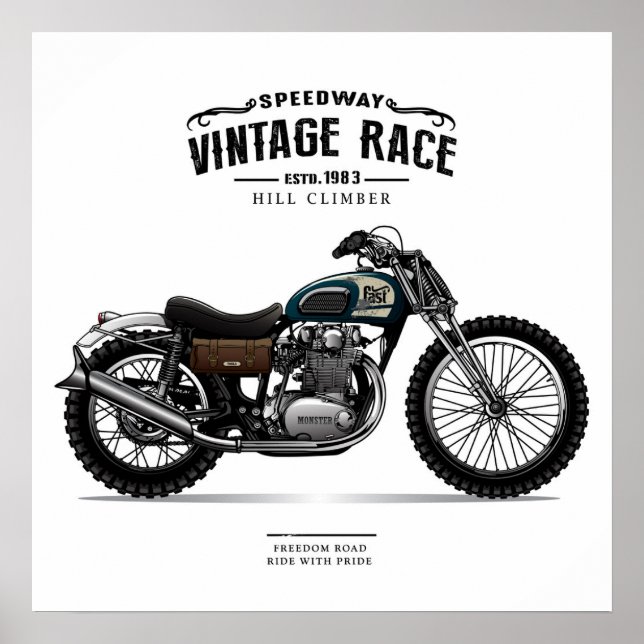Poster Moto vintage Speedway Chopper (Devant)