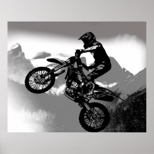 Poster Motocross Biker - Montagnes Rocheuses