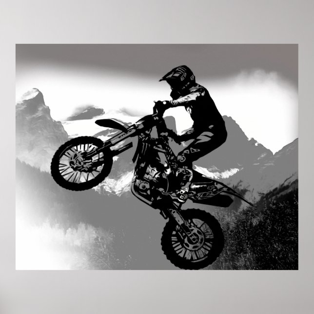 Poster Motocross Biker - Montagnes Rocheuses (Devant)