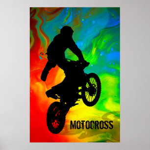 Poster Motocross en fusion solaire