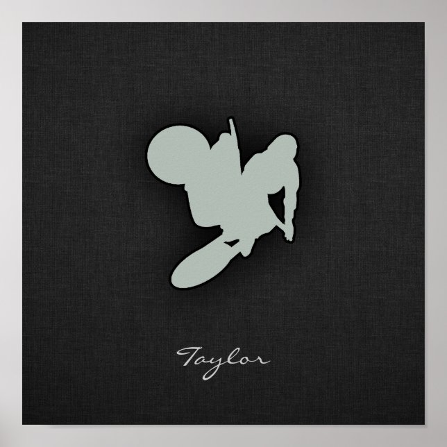 Poster Motocross gris cendré (Devant)