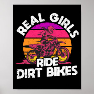 Poster Motocross Lovers Racing Bikers Véritable Filles Ri