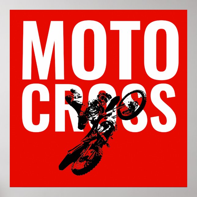 Poster Motocross Motorcycle Sport Pop Art (Devant)