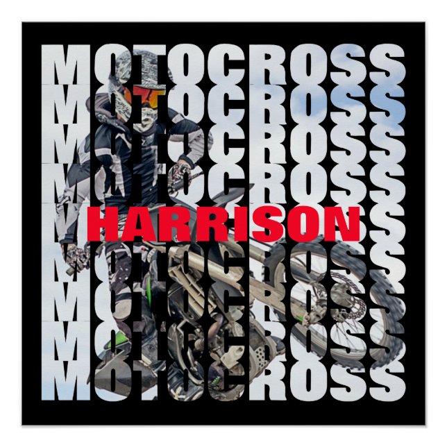 Poster Motocross Sports Dirt Biker Personnalisé (Devant)