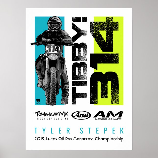 Poster Motocross Tibby 314 MX Motocross Dirt Bike (Devant)