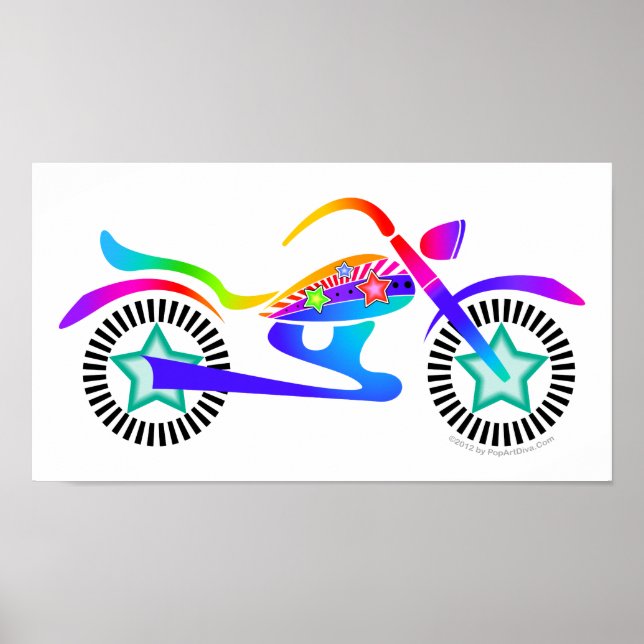POSTER MOTOCYCLE Pop Art (Devant)