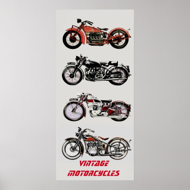 Poster MOTOCYCLES vintages (Devant)