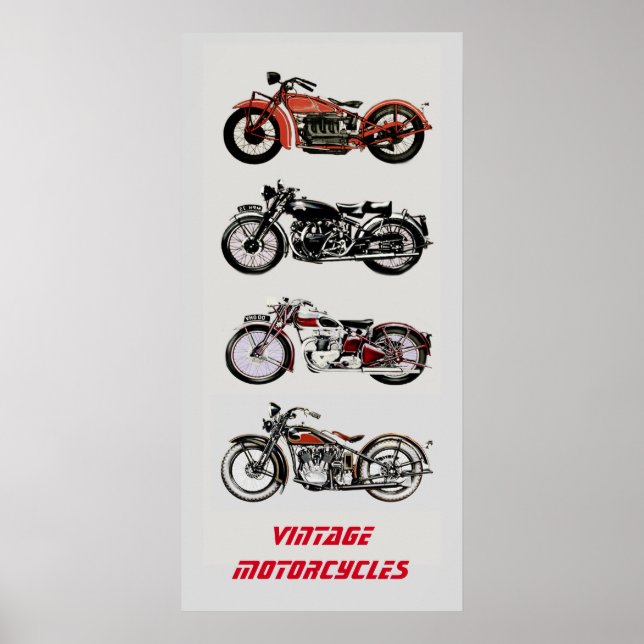 Poster MOTOCYCLES vintages (Devant)