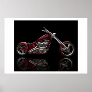 Poster Motocyclette Chopper personnalisée