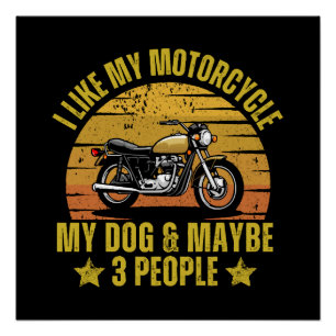 Poster Motocyclette de chien