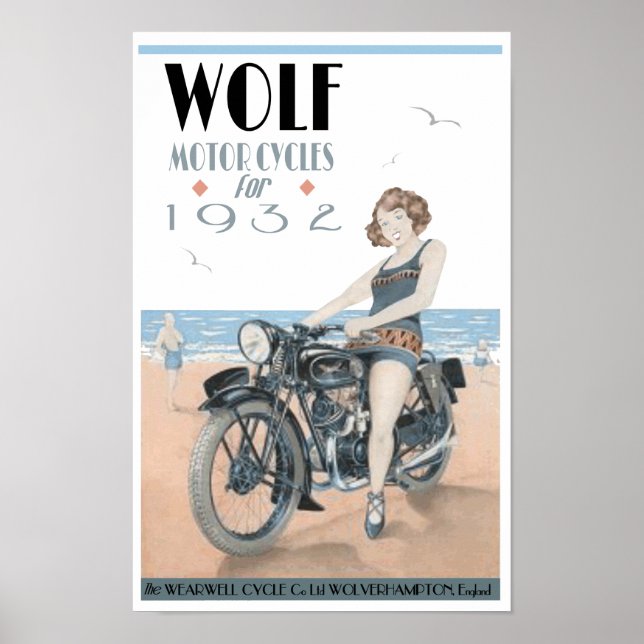 Poster Motocyclette Wolf (Devant)