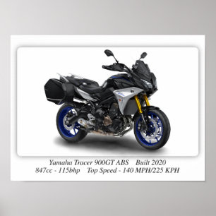 Poster Motocyclette Yamaha Tracer 900 GT ABS - A3 