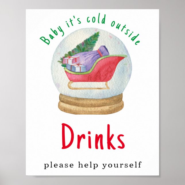 Poster Motoneige père Noël - Boissons (Devant)