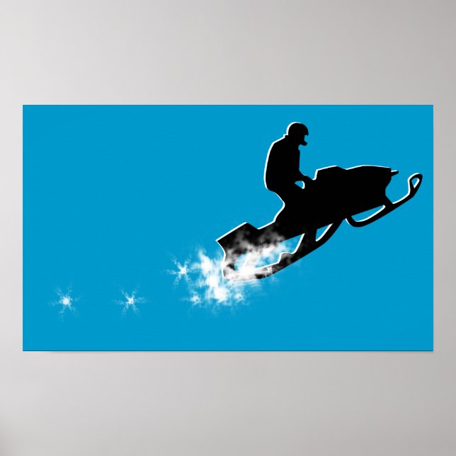 Poster motoneige. piste en poudre. (Devant)
