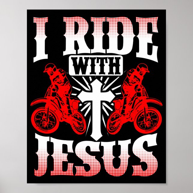 Poster Motorcycle Bible Rider Je Ride Avec Jésus (Devant)