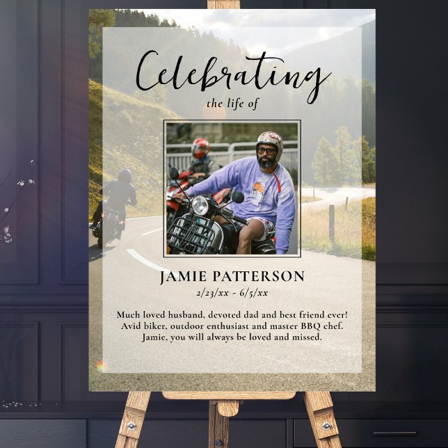 Poster Motorcycliste, Biker Célébration de la vie Photo (Créateur téléchargé)