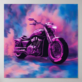 Poster Motorrad, Abstrakte Farben