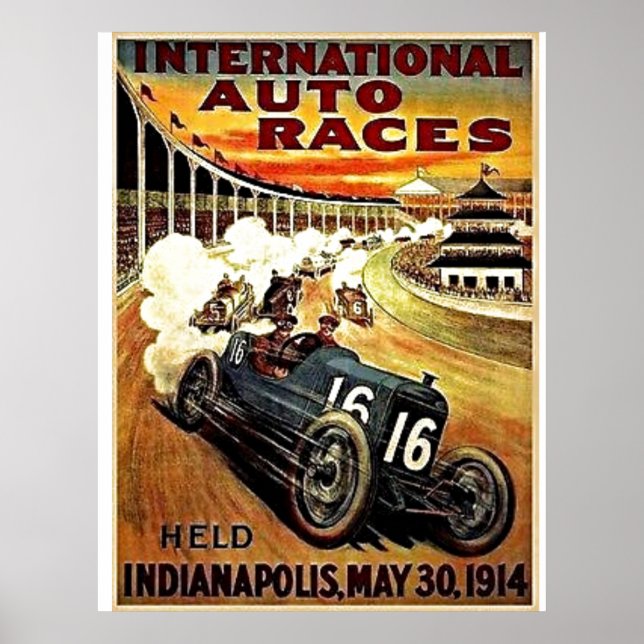 POSTER : MOTORSPORT INDIANAPOLIS 1914 (Devant)