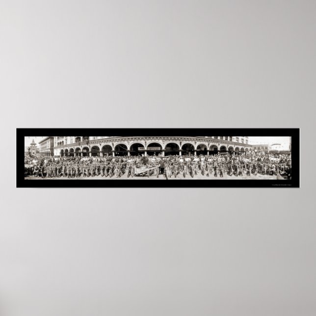 Poster Motos Venise, CA Photo 1910 (Devant)
