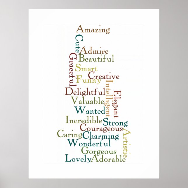 Poster Mots d'affirmation (Devant)