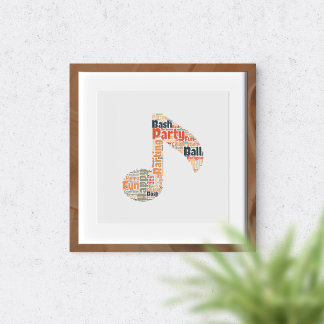 Poster Mots de fête en forme.