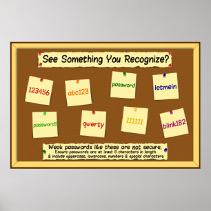 Poster Mots de passe Information Security Awareness Poste