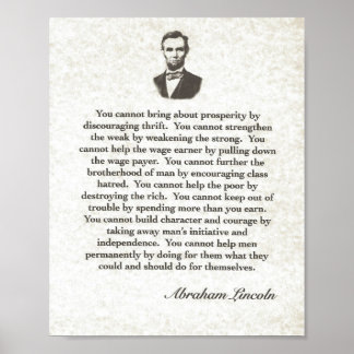 Poster Mots de sagesse sur Parchemin=Abraham Lincoln