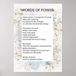 Poster Mots Du Pouvoir À L'Origine Poème Poème Poésie
