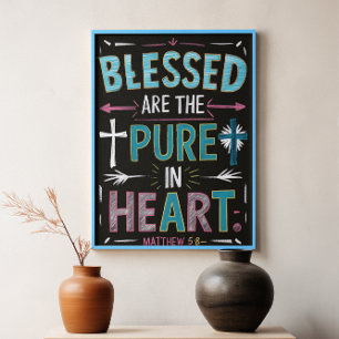 Poster Mots éclairants au milieu d'une croix