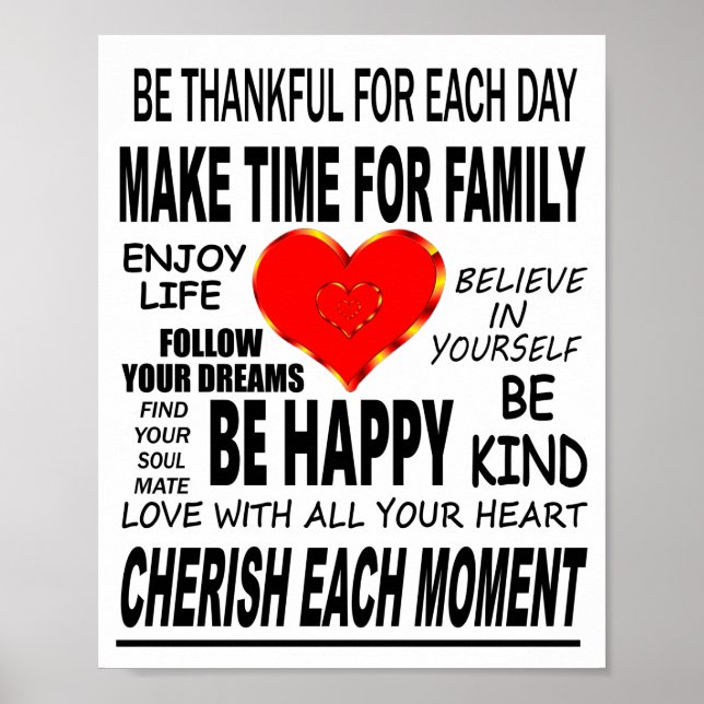 Poster Mots Inspirants À Vivre Par (Devant)