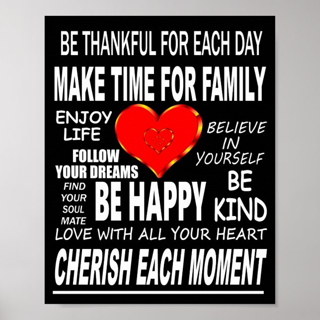 Poster Mots Inspirants À Vivre Par (Devant)