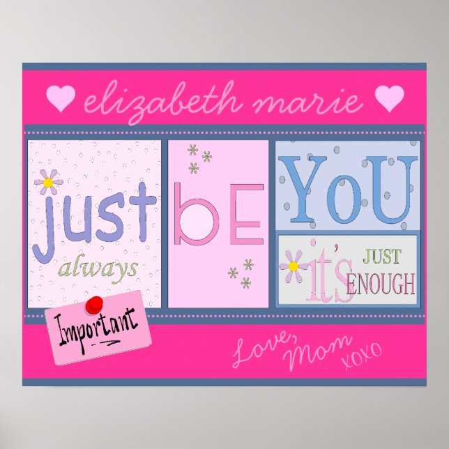 Poster Mots Inspirants - Pour Une Fille (Devant)