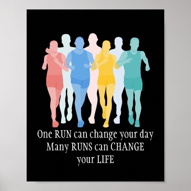 Poster Mots Motivationnels, Courir La Vie Changer (Devant)