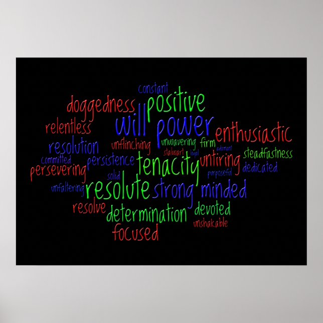 Poster Mots motivationnels encourageant une attitude posi (Devant)