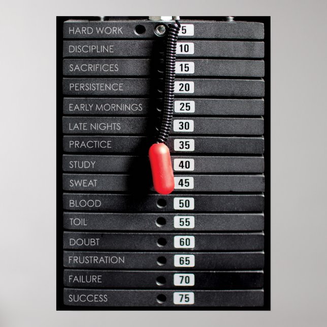 Poster Mots Motivationnels Gym - Plaques de Poids - Entra (Devant)