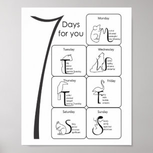 Poster mots positifs pour vos 7 jours