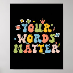 Poster Mots Problème Pathologiste rétro Santé mentale Awa