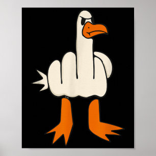 Poster Mouette du doigt moyen, humour adulte, Gesture drô