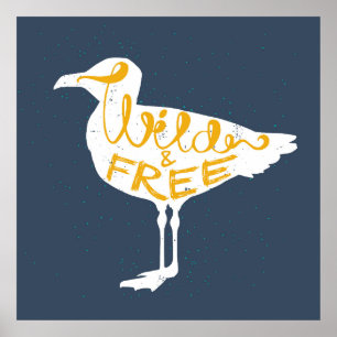 Poster Mouette Sauvage Et Libre