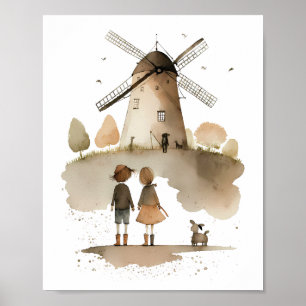 Poster Moulin à vent 