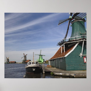 Poster Moulin à vent, Zaanse Schans, Hollande, Pays-Bas