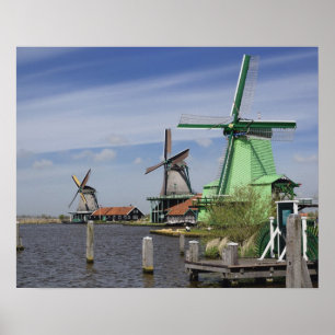 Poster Moulin à vent, Zaanse Schans, Hollande, Pays-Bas 2