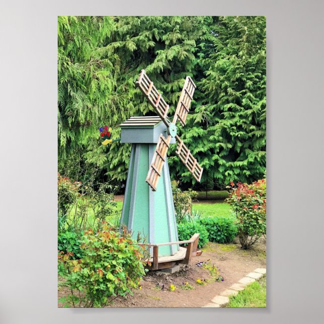Poster Moulin à vin vert Jardin Décor (Devant)