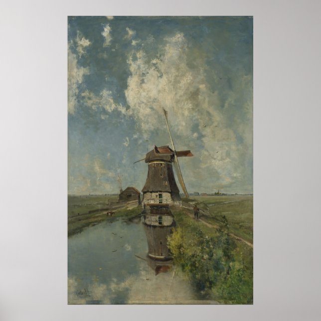 Poster Moulin hollandais à polders Paul Gabriël (Devant)