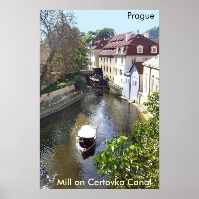 Poster Moulin sur le canal de Certovka, Prague. (Devant)