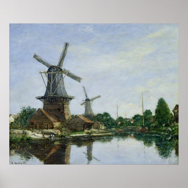 Poster Moulins à vent néerlandais, 1884 (Devant)