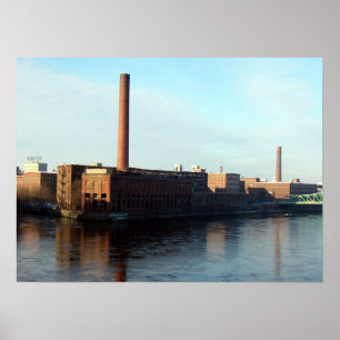 Poster Moulins du Massachusetts sur le Merrimack