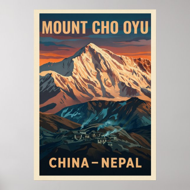 Poster Mount Cho Oyu Nepal-China V02 (Devant)